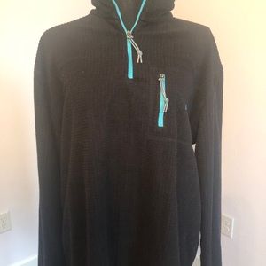 Southern Marsh Sz large Men/lady 1/4 zip waffle knit black pullover